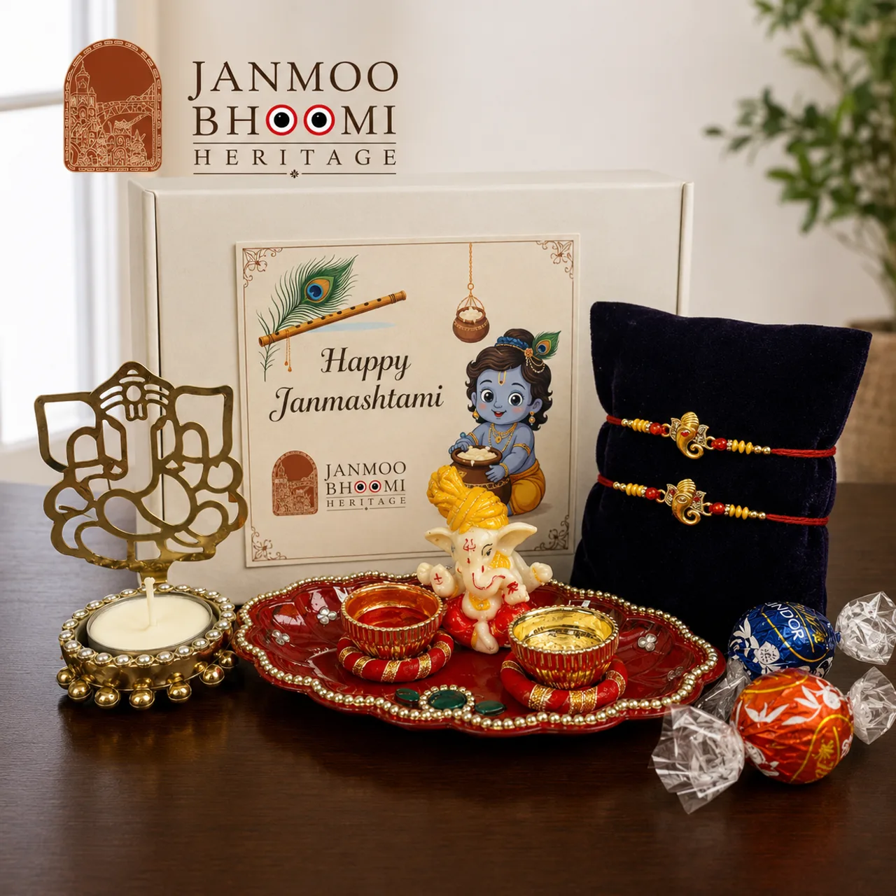 Janmashtami Ganesh Diya Sweet Box