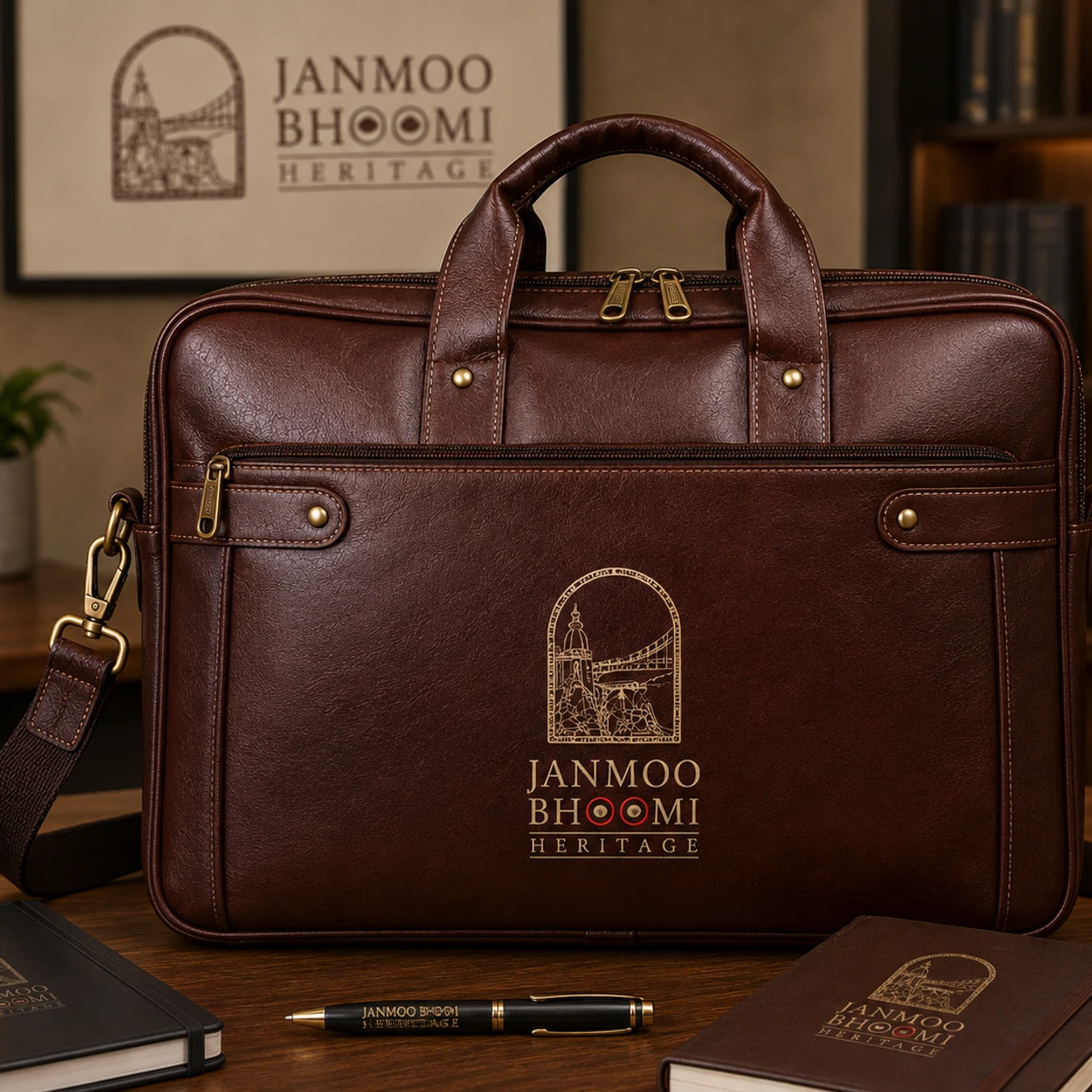 Signature Leather Briefcase Hamper
