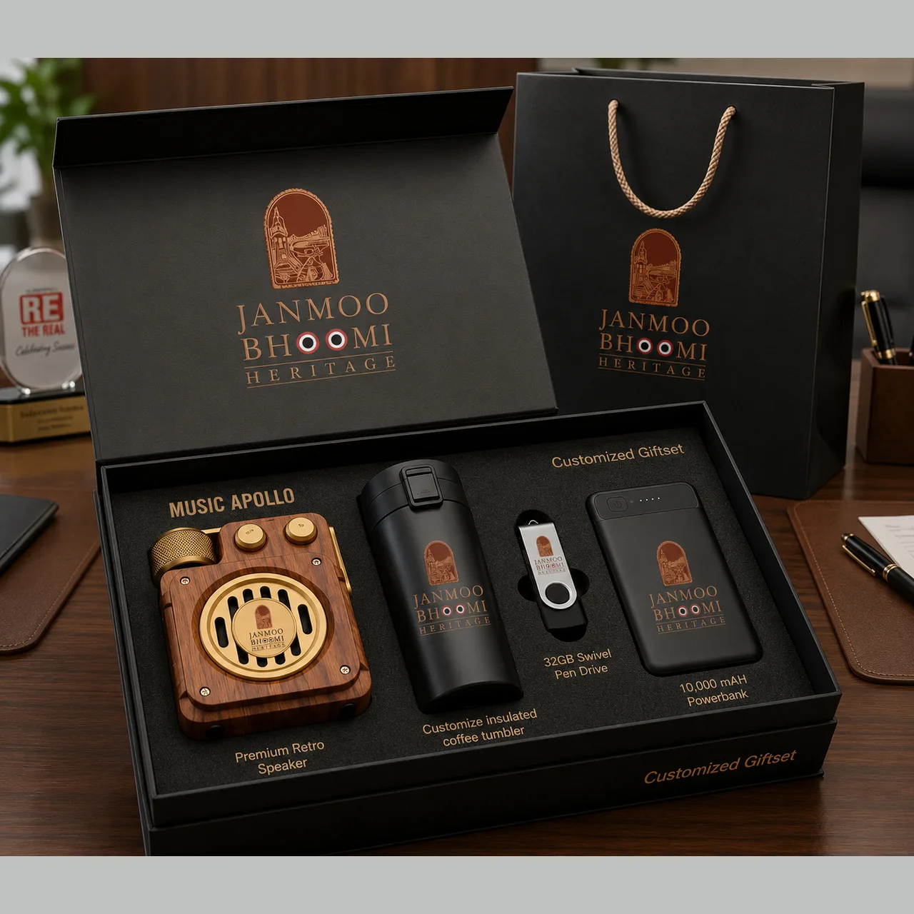 Music Apollo Retro Speaker Gift Set