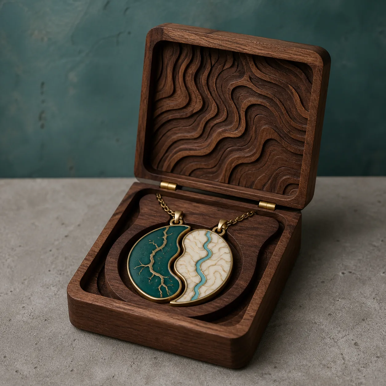 Two River Anniversary Pendant Map