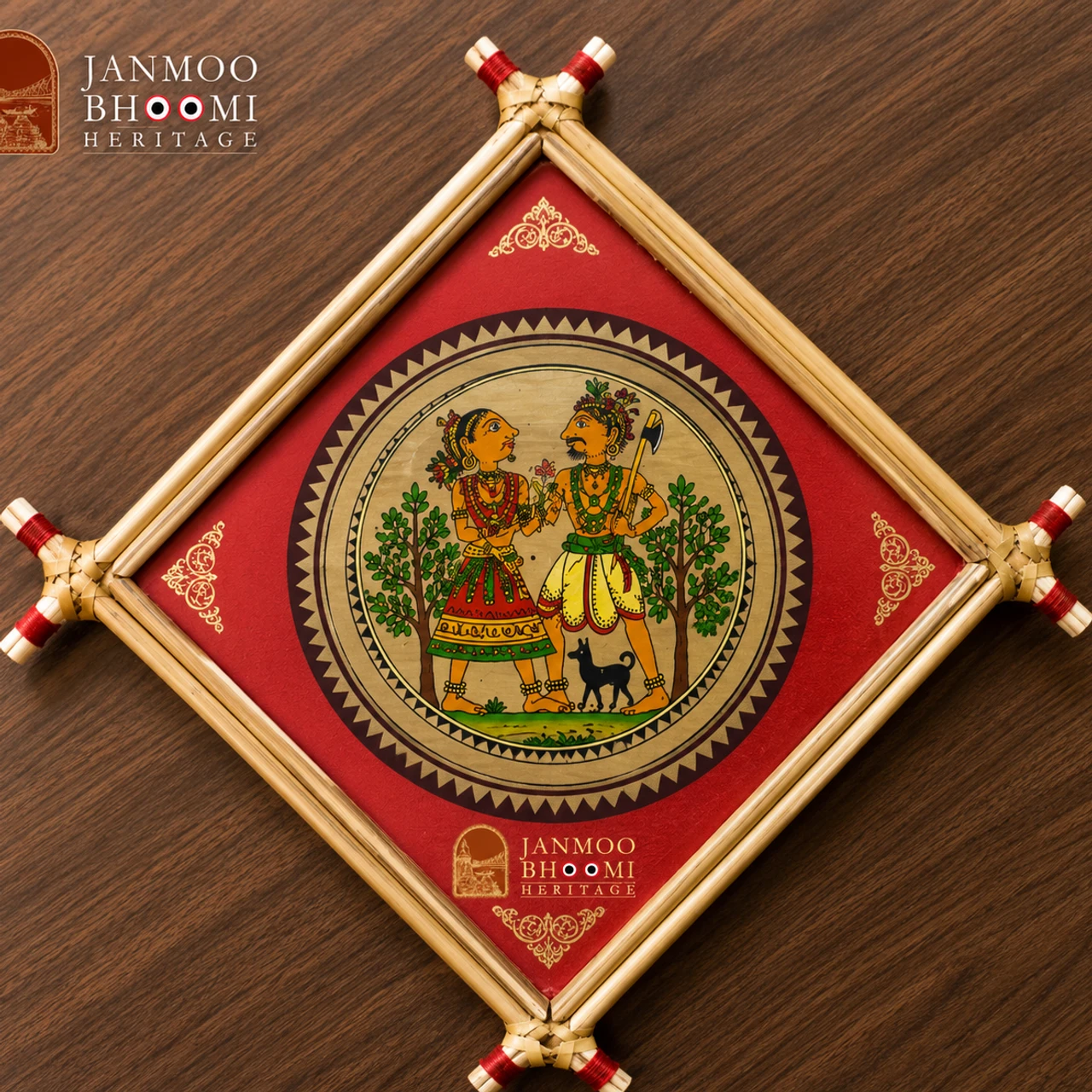 Kandha Tribal Romance & Forest Bloom Diamond Palm Medallion